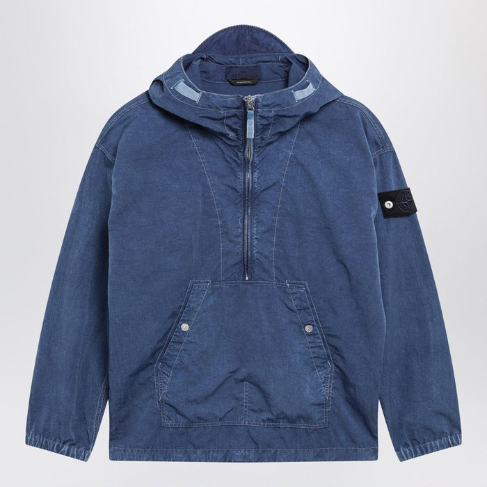 Stone Island Indigo Blue Nylon Halfzip Jacket