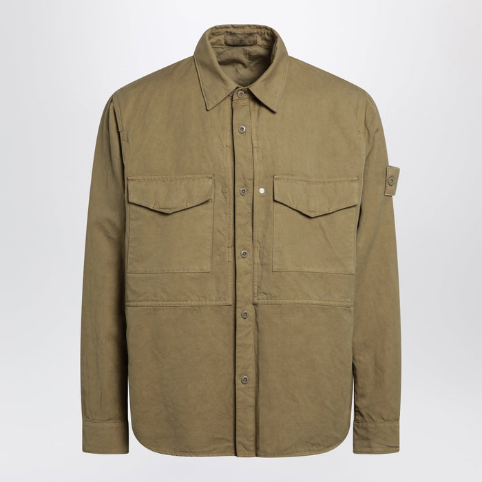 Stone Island Ghost Regularfit Cottonlinen Overshirt In Beige