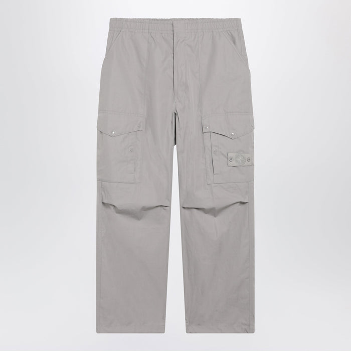 Stone Island Dust Grey Cotton Cargo Trousers