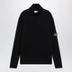 Stone Island Navy Blue Ribbed Turtleneck Sweater