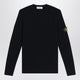 Stone Island Navy Blue Ribbed Crewneck Sweater