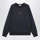 Stone Island Navy Blue Cotton Sweatshirt With Logo Prints