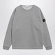 Stone Island Oversized Crewneck Sweatshirt With Raglan Sleeves In Melange Cotton In Grey
