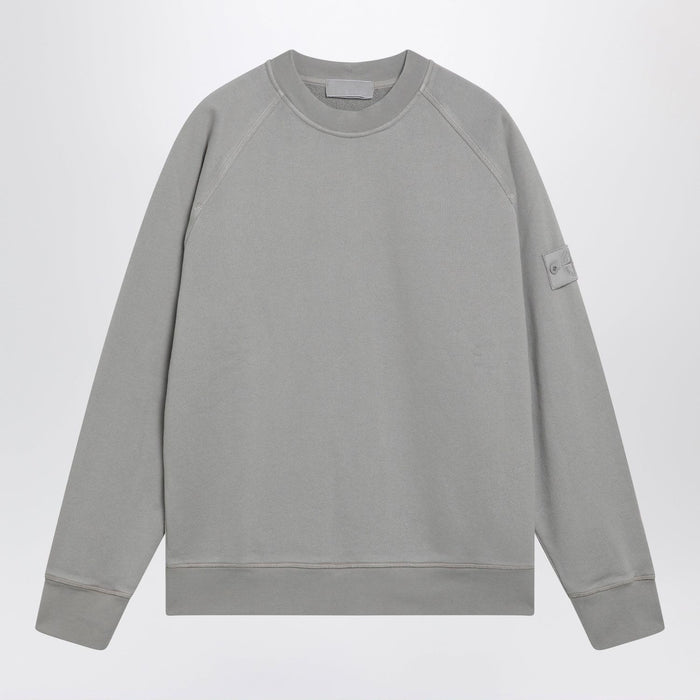 Stone Island Ghost Grey Cotton Crew Neck Sweatshirt