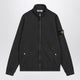 Stone Island Grey Zipup Track Jacket In Cotton Fleece