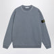 Stone Island Crewneck Sweatshirt In Slub Cotton, Blue