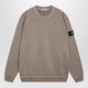 Stone Island Crewneck Sweatshirt With Old Garment-Dyed Treatment In Slub Cotton In Beige