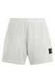 Stone Island Pearl Grey Cotton Fleece Jogger Shorts