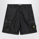 Stone Island Black Cargo Bermuda Shorts With Relaxed Fit