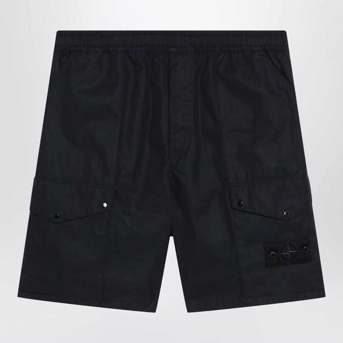 Stone Island Blue Cotton Cargo Shorts