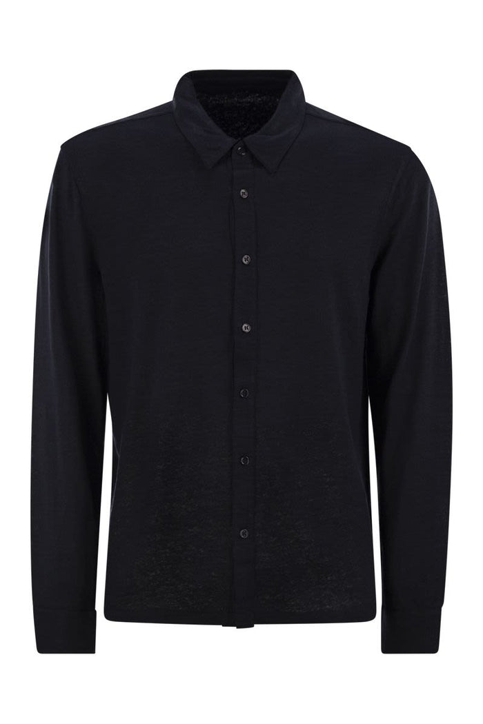 Majestic Crew-Neck And Short-Sleeved T-Shirt In Linen