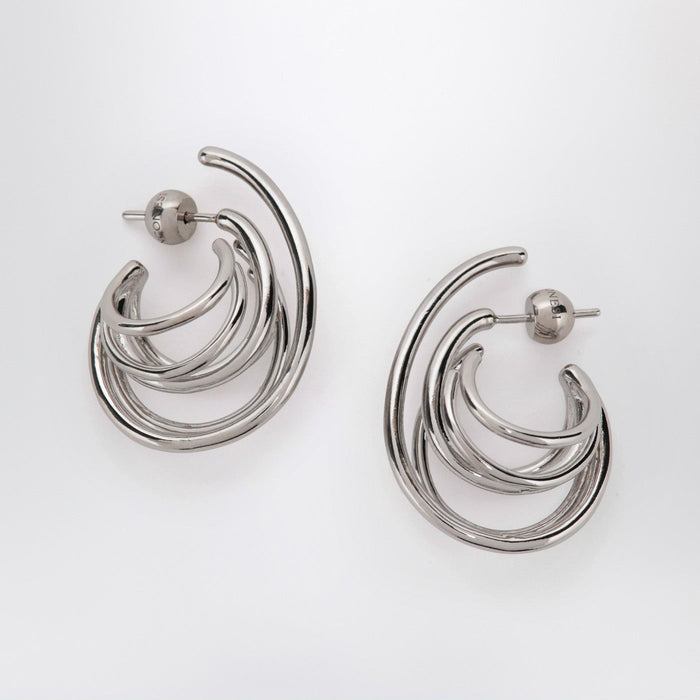 Panconesi Circular Earrings In Silver Tone