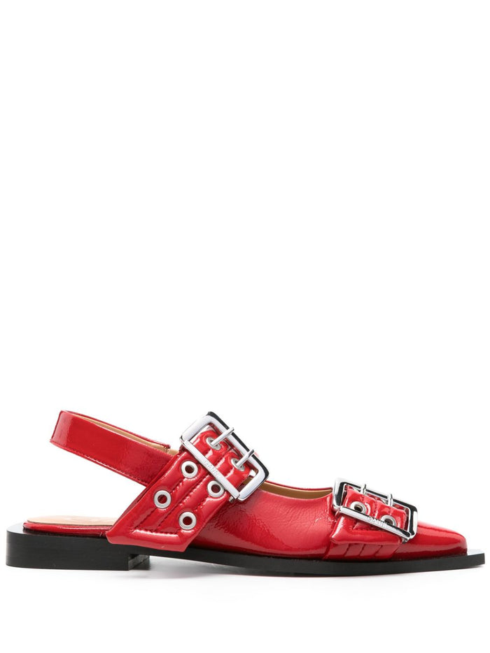 Ganni Welt Buckle Ballerinas