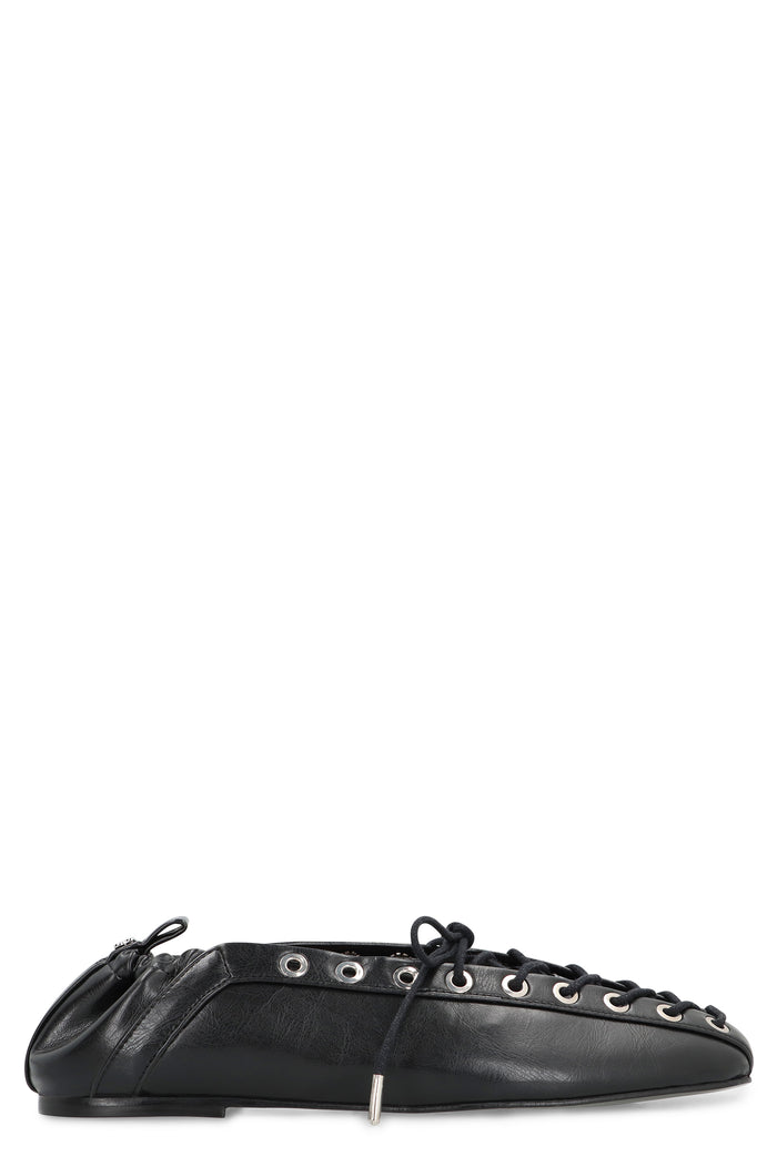 Ganni Faux Leather Ballet Flats