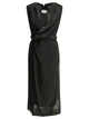 Maison Margiela Draped Black Silk Acetate Polyamide Silk Midi Dress