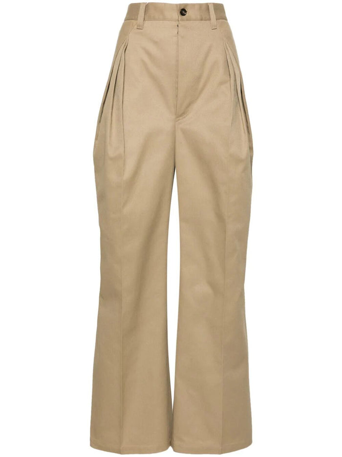 Maison Margiela Brown Polyester Cotton Pants