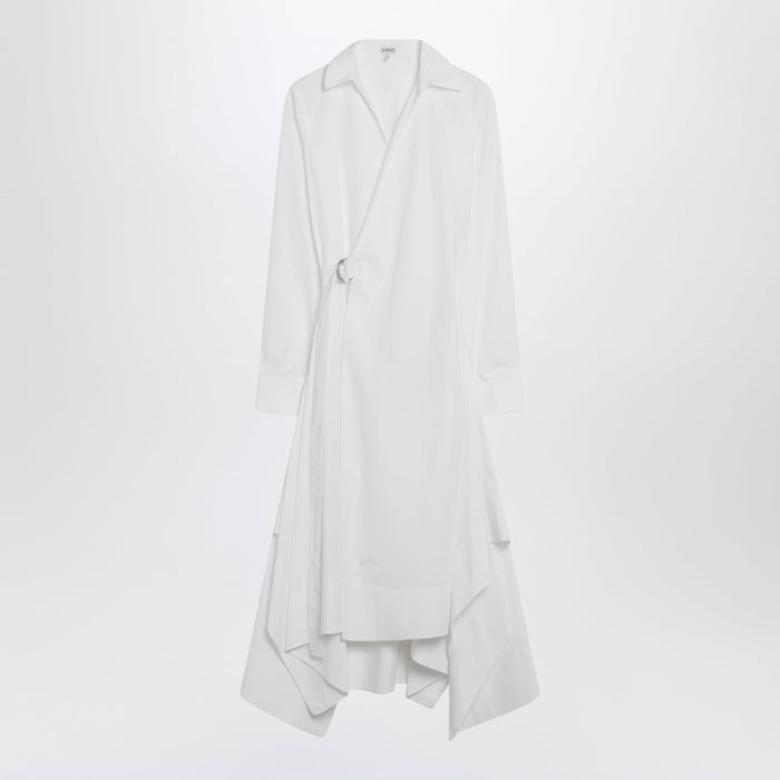 Loewe White Draped Silk Dress