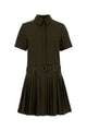 Loewe Khaki Cotton Blend Mini Dress