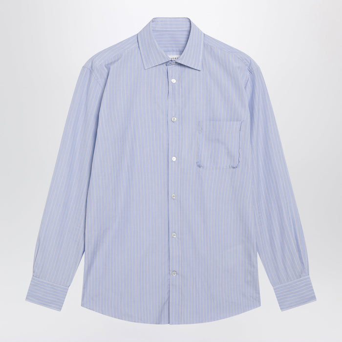 Maison Margiela Striped Shirt In Light Blue Cotton