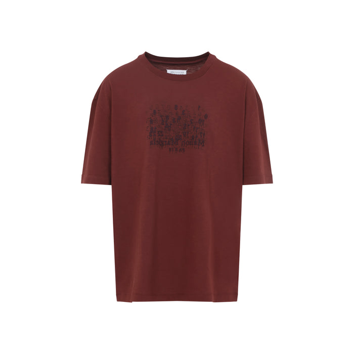 Maison Margiela Dark Bric Red Cotton T-Shirt