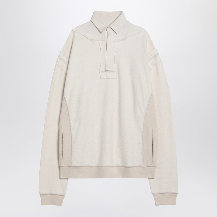 Maison Margiela Distressed-Effect Ecru Sweatshirt