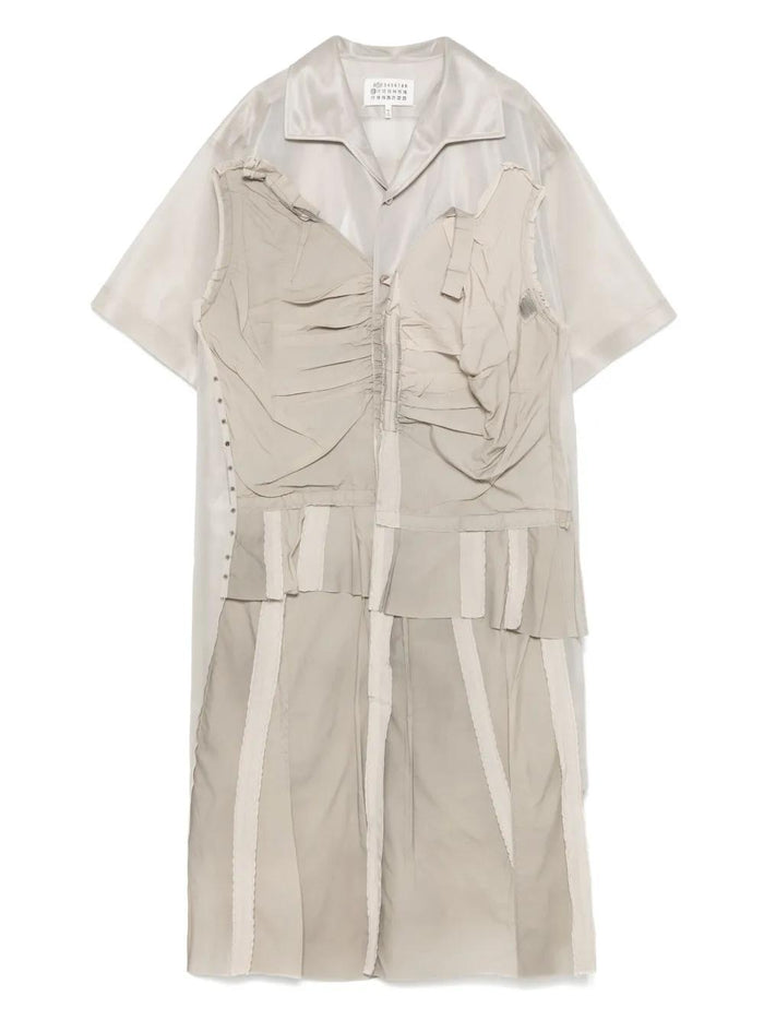 Maison Margiela Cappuccino Mesh Shirt Dress