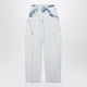 Maison Margiela Blue Faded Cotton Jeans With Cutout Details