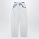 Maison Margiela Blue Faded Cotton Jeans With Cut-Out Details
