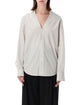 Mm6 Maison Margiela Pinstriped Cotton Shirt With Vneck