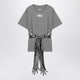Mm6 Maison Margiela Grey Mélange Cotton Tshirt With Gloves