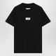 Mm6 Maison Margiela Black Cotton Jersey T-Shirt With Logo Patch