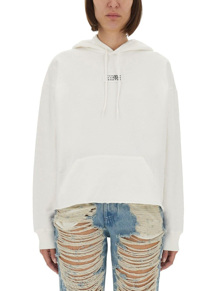 Mm6 Maison Margiela White Cotton Sweatshirts