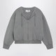 Mm6 Maison Margiela Felpa Con Zip E Coulisse In Cotone Grigia