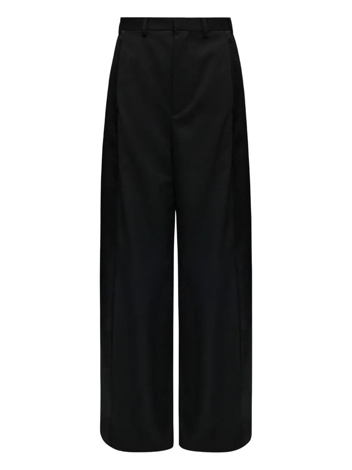 Mm6 Maison Margiela  Black Satin Palazzo Pants