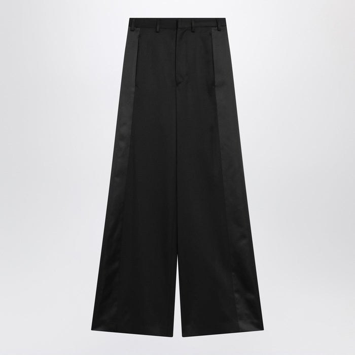 Mm6 Maison Margiela Black Satin Palazzo Pants