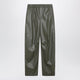 Mm6 Maison Margiela Khaki Green Wideleg Trousers In Faux Leather