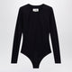 Mm6 Maison Margiela Black Lycra Jersey Bodysuit