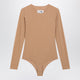 Mm6 Maison Margiela Skin-Tone Bodysuit In Lycra Jersey