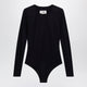Mm6 Maison Margiela Black Lycra Jersey Bodysuit