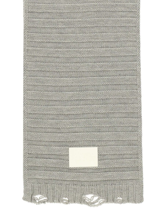 Mm6 Maison Margiela Grey Wool Acrylic Scarves