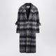 Loewe Blue Checked Coat In Mohair And Wool Blend
