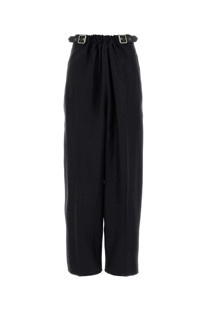 Loewe Navy Blue Wool Blend Wide-Leg Pant
