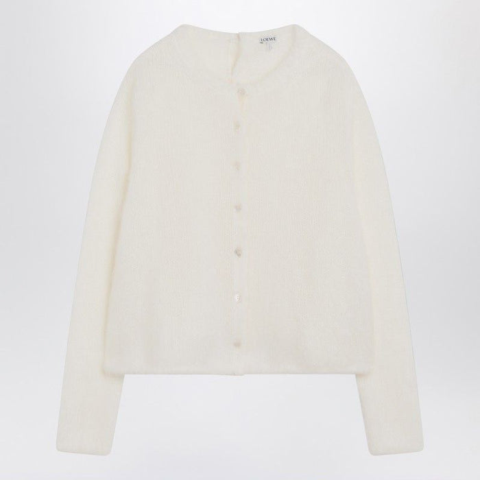 Loewe  White Mohair-Blend Cardigan