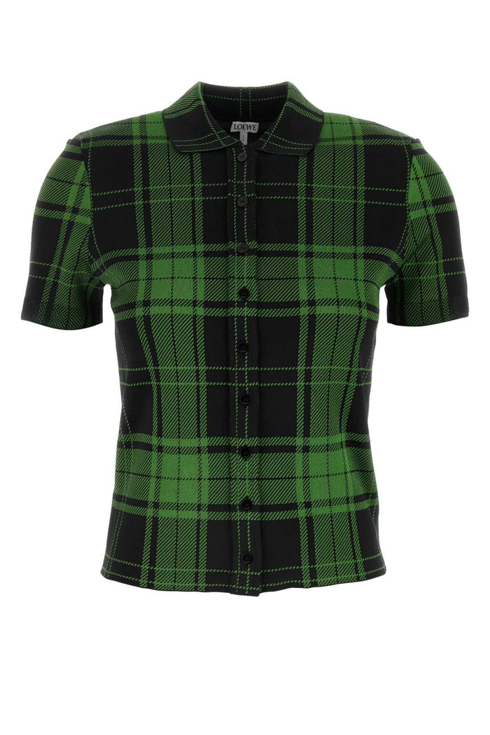 Loewe Embroidered Stretch Silk Blend Shirt