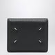 Maison Margiela Four Stitches Compact Grained Leather Card Holder In Black