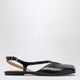Maison Margiela Black Brushed Leather Tabi Slingback Sandals