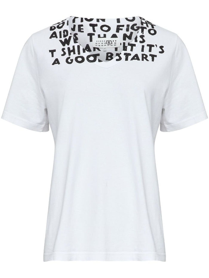 Mm6 Maison Margiela Printed Cotton T-Shirt