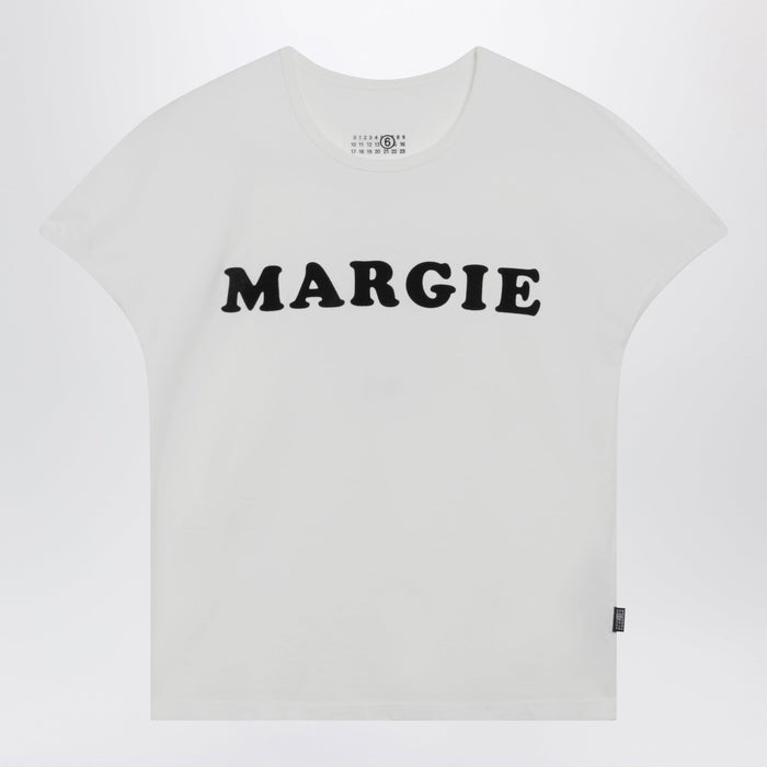 Mm6 Maison Margiela Vintage Jersey Cotton T-Shirt In White
