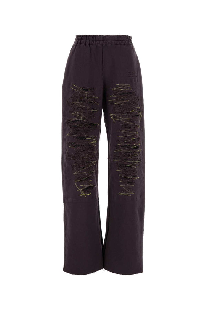 Mm6 Maison Margiela Aubergine Cotton Joggers