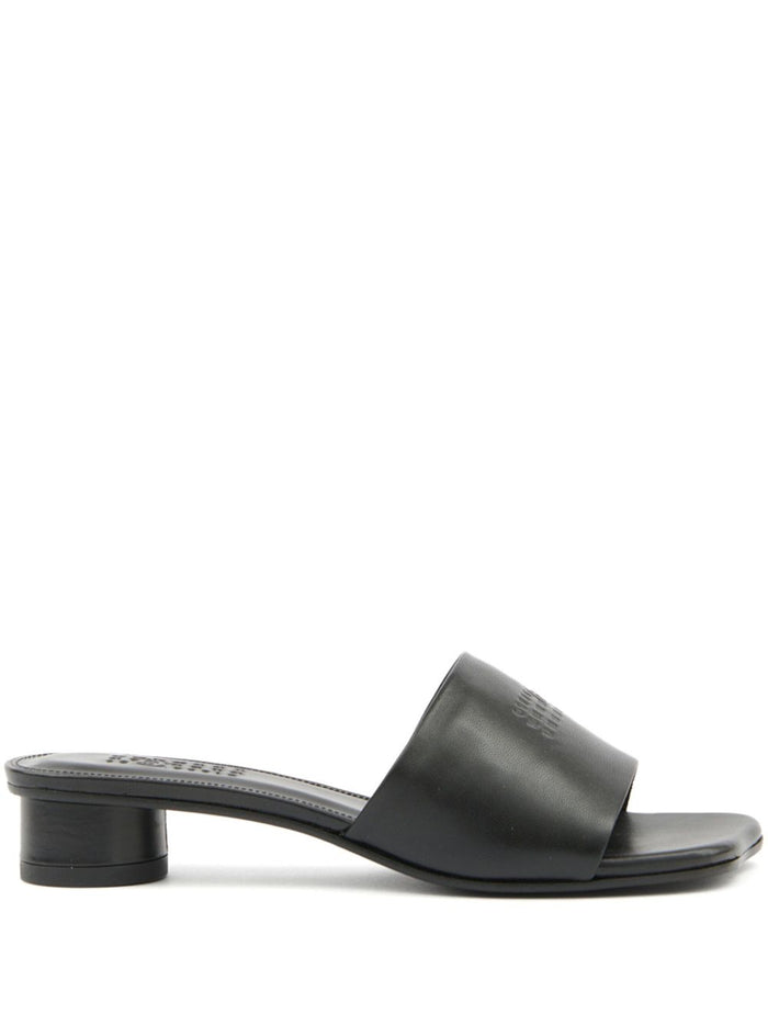 Mm6 Maison Margiela Black Anatomic Sandals With Low Heel